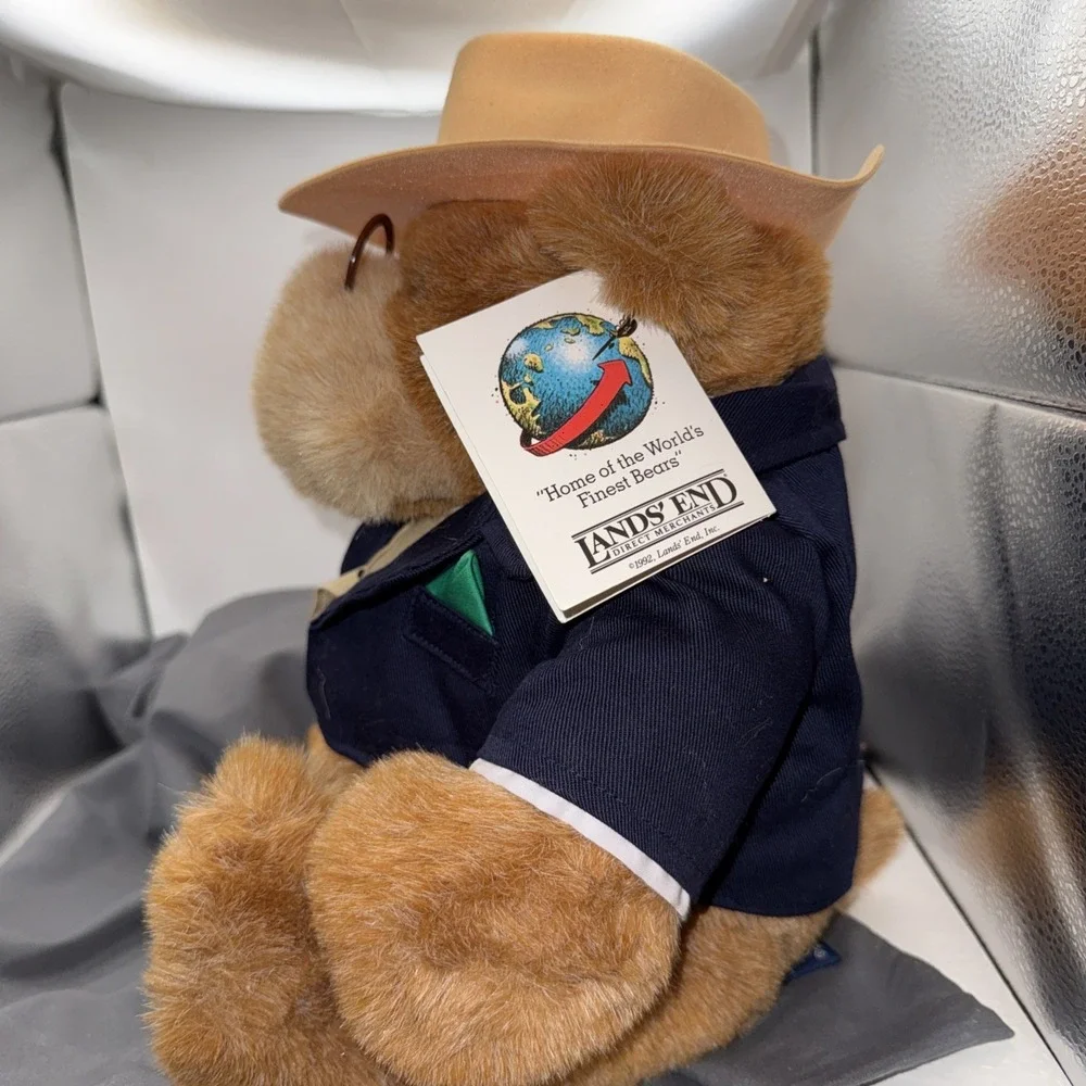 LANDS' END Rugby Teddy Bear ORIGINAL Big Daddy RARE - By Gund Excellent! EUC